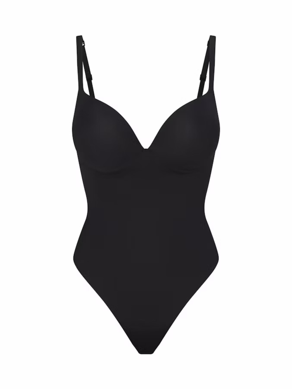 SKIMS Black Smooth Shaping Bodysuit with Adjustable Straps